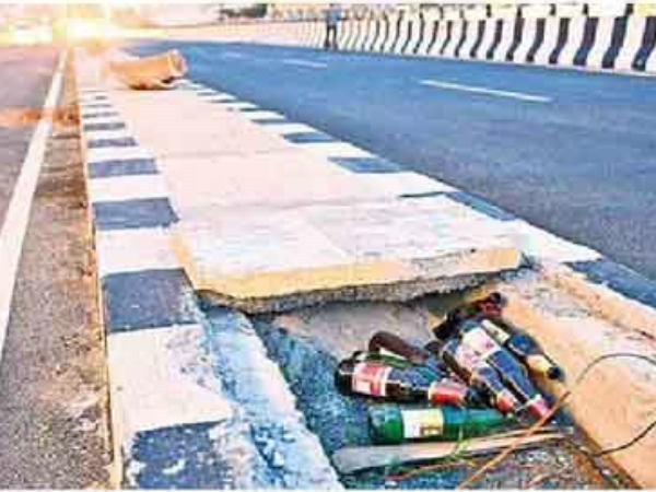  బీర్లు తాగేసి, మొక్కలు ధ్వంసం