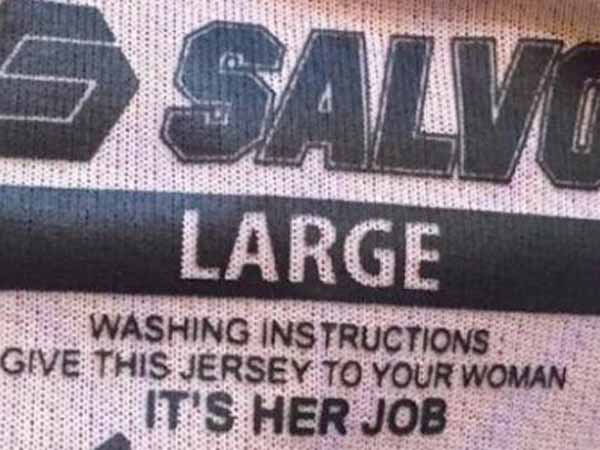 Indonesia's Salvo Sports apologises for label saying washing is women's job Indonesia's Salvo Sports apologises for label saying washing is women's job