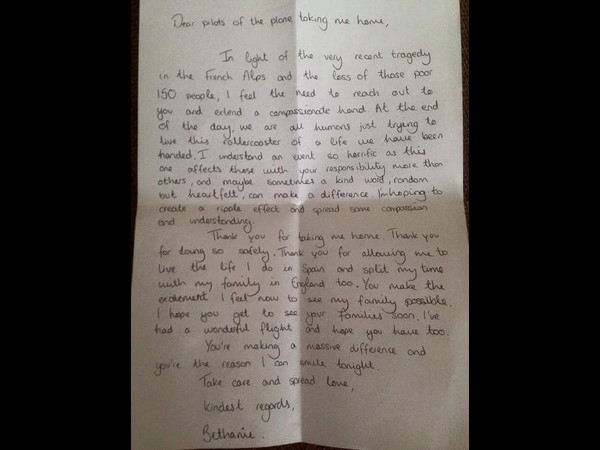 Passenger's ‘Thank You’ note to pilot goes viral Passenger's ‘Thank You’ note to pilot goes viral