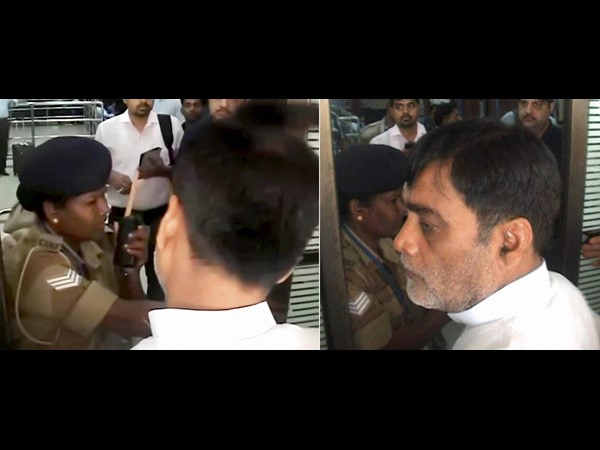 Woman constable stops Union minister from entering airport through exit gate Woman constable stops Union minister from entering airport through exit gate