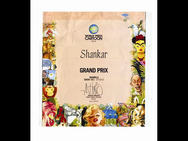 Shankar Pamarthy wins the world press cartoon 2014 Grand Prix Award
