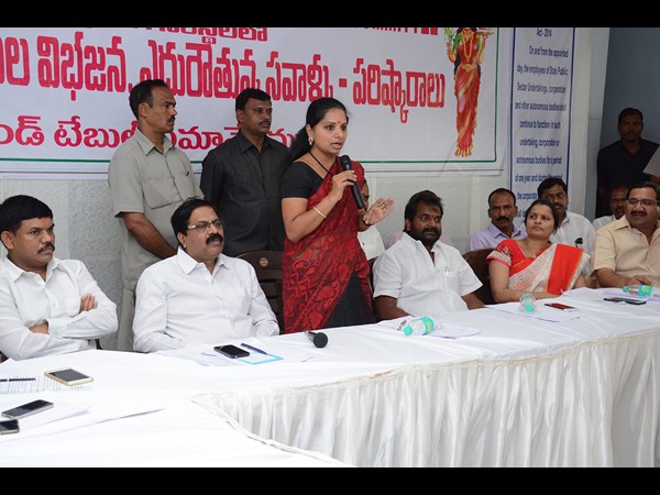 MP Kavitha fires at Chandrababu and Modi