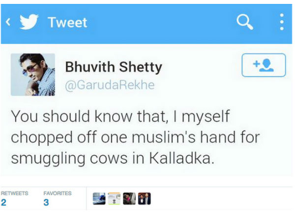 Bhuvith Shetty who made controversial tweet after murder