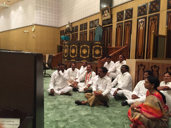 Opposition MLAs protest sitting in assembly Opposition MLAs protest sitting in assembly