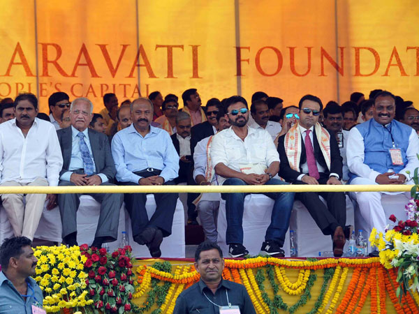 Tollywood hero venkatesh at amaravati laying foundation ceremony Tollywood hero venkatesh at amaravati laying foundation ceremony