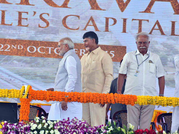  PM Narendra Modi lays foundation stone for Andhra capital Amaravati