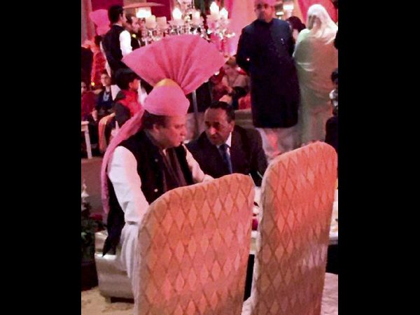 At granddaughter's wedding, Nawaz Sharif wears pink turban gifted by PM Modi At granddaughter's wedding, Nawaz Sharif wears pink turban gifted by PM Modi