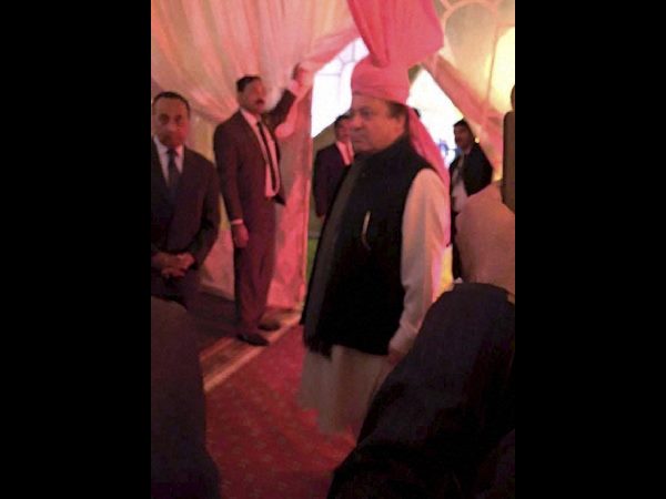 At granddaughter's wedding, Nawaz Sharif wears pink turban gifted by PM Modi At granddaughter's wedding, Nawaz Sharif wears pink turban gifted by PM Modi