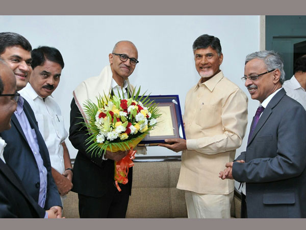  Satya Nadella met CM Chandrababu