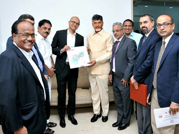  Satya Nadella met CM Chandrababu