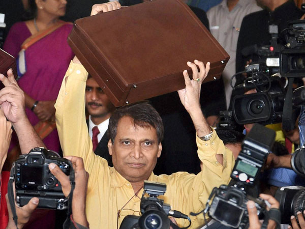 Suresh Prabhu reaches Parliament to present budget
