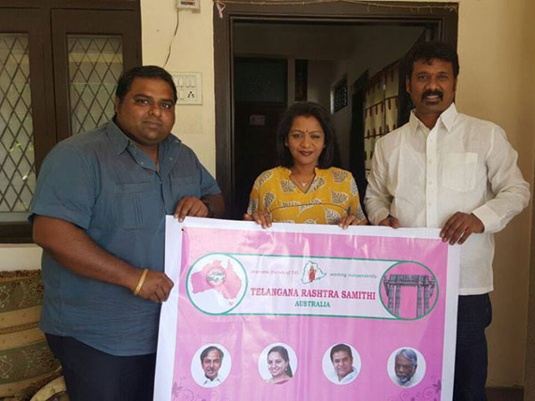 K Keshava rao congratulating TRS Australia team
