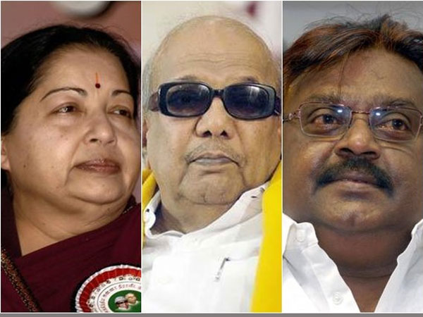 Vijayakanth on jayalalitha and karunanidhi at election campaign