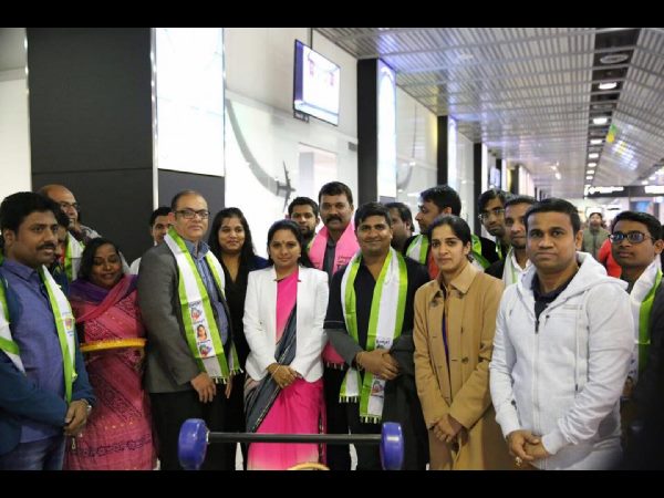 ఎంపీ కవితకు ఘనస్వాగతం