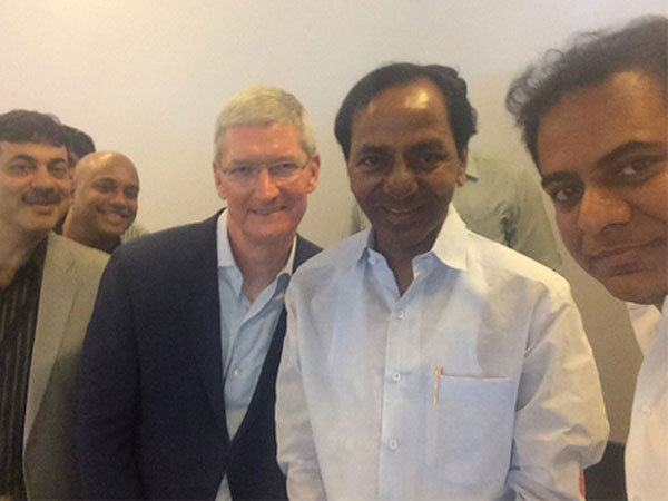 Big News revealed: KTR selfie with Tim Cook Big News revealed: KTR selfie with Tim Cook