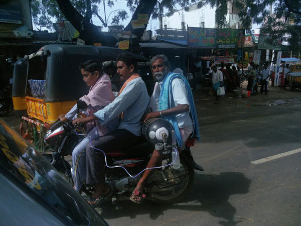 Bike becomes ambulance for a family