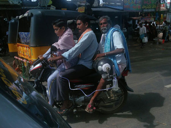 Bike becomes ambulance for a family