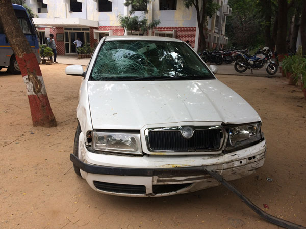 Car damages in minor's driving in Hyderabad