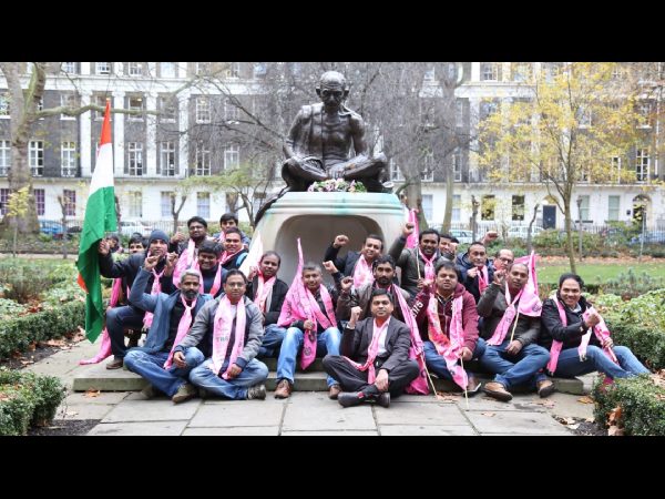  KCR deeksha divas celebrated grandly in london by TRS NRI sell