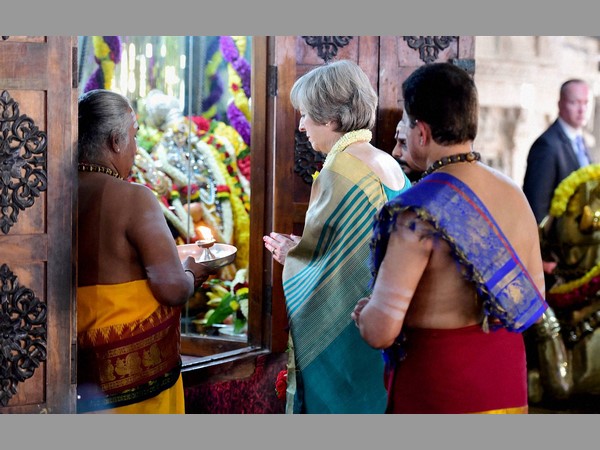 British Prime Minister Theresa May visited the Sri Someshwara Temple