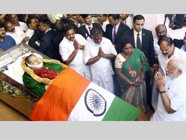 PM Modi pays floral tribute to Jayalalithaa