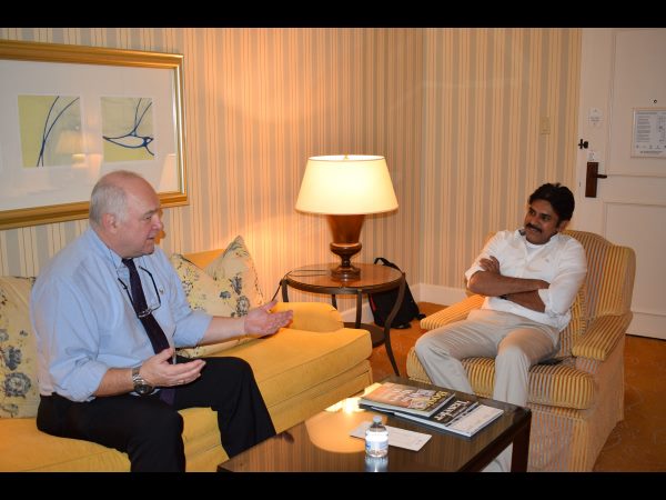 Pawan Kalyan meets professor Steven Jordan Pawan Kalyan meets professor Steven Jordan