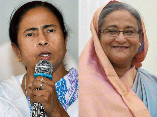 హసీనాను కలిసిన మమత హసీనాను కలిసిన మమత