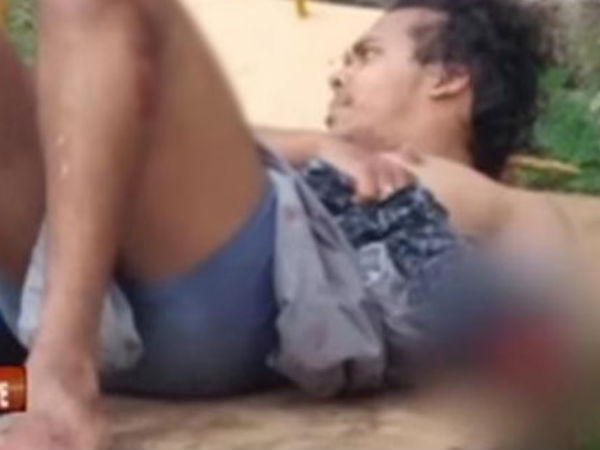 కుక్కల కోసం చెయ్యి పెట్టాడు !