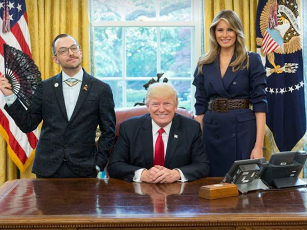 TEACHER TOOK 'SASSY' PICTURE WITH DONALD TRUMP TO HIGHLIGHT GAY PRIDE BECAUSE TRUMP WON'T TEACHER TOOK 'SASSY' PICTURE WITH DONALD TRUMP TO HIGHLIGHT GAY PRIDE BECAUSE TRUMP WON'T