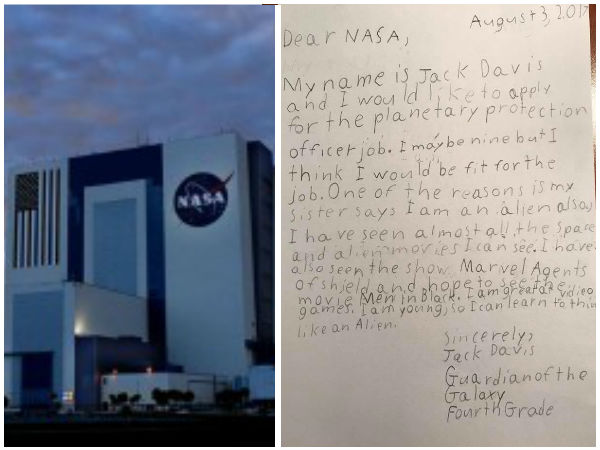 Nine-year-old ‘Guardian of Galaxy’ applies for job at NASA to protect the planet Nine-year-old ‘Guardian of Galaxy’ applies for job at NASA to protect the planet