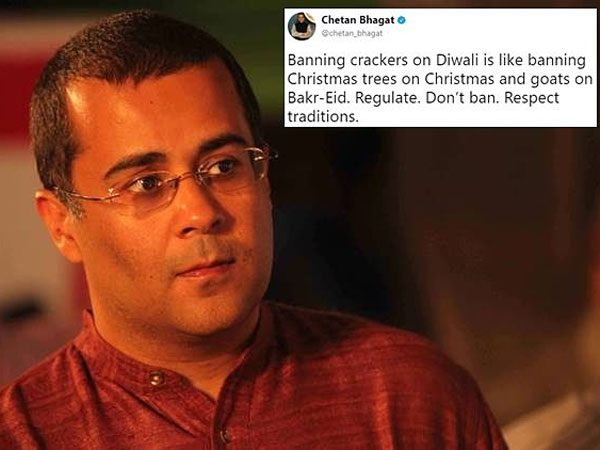 Chetan Bhagat’s tweets on SC’s cracker ban get Twitterati talking, including Shashi Tharoor Chetan Bhagat’s tweets on SC’s cracker ban get Twitterati talking, including Shashi Tharoor