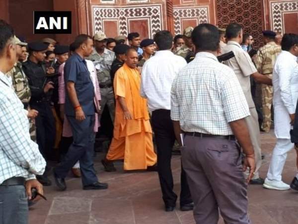UP Chief Minister Yogi Leads Cleanliness Drive Outside Taj Mahal