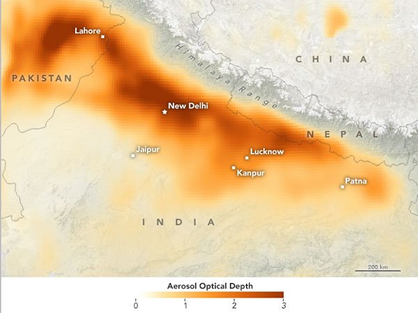 Delhi haze captured by NASA satellites