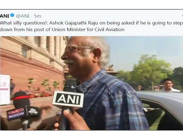 ashok gajapati raju surprised media with his answer on resignation