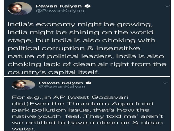 Pawan Kalyan tweets about political situations in the country