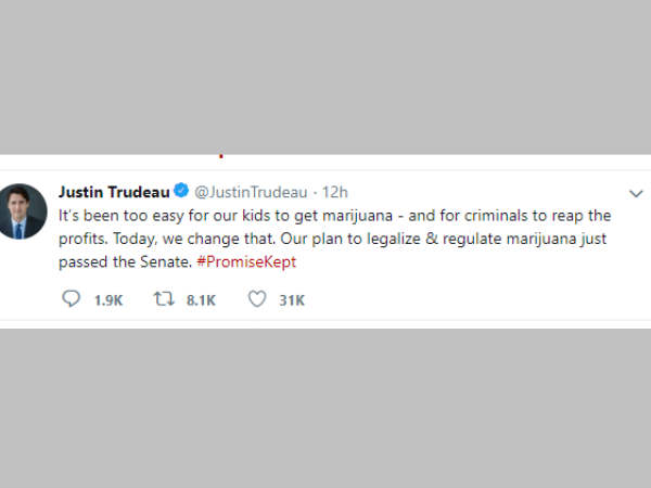 Canada becomes second nation in the world to legalize marijuana