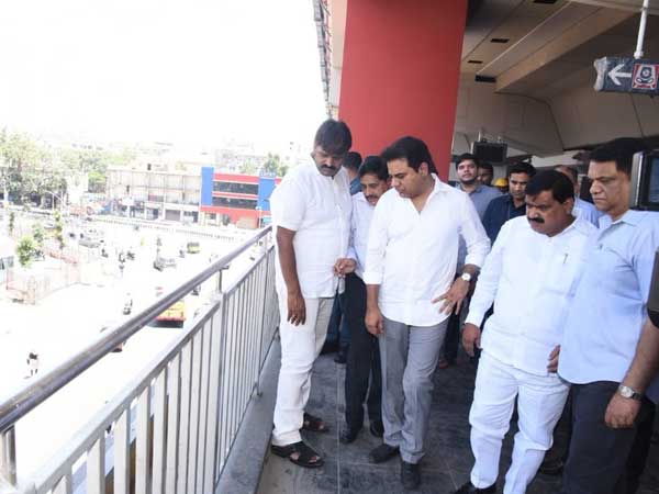 KTR inspects Hyderabad Metro Rail trail run from Ameerpet to LB Nagar