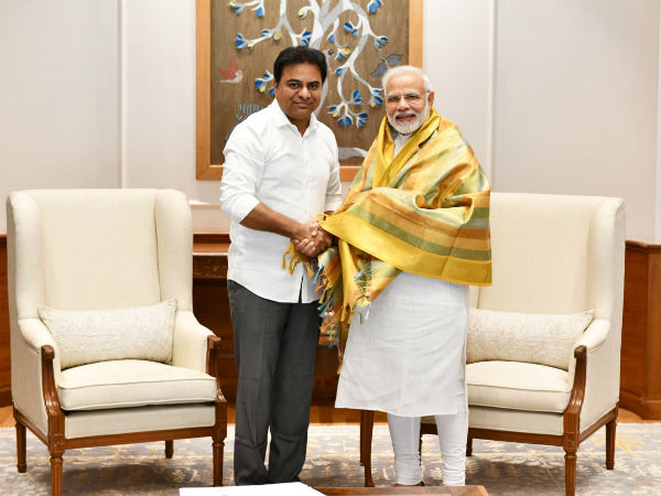 Telangana minister KTR meets PM Narendra Modi