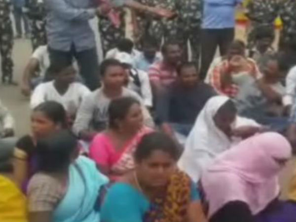 Tension At CM Chandrababu Naidu residence Over Removed SPF Constables protest Tension At CM Chandrababu Naidu residence Over Removed SPF Constables protest