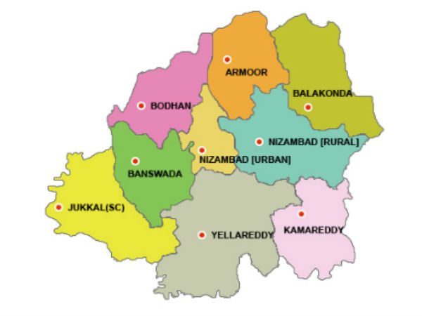 2. నిజామాబాద్ జిల్లా (9 స్థానాలు)