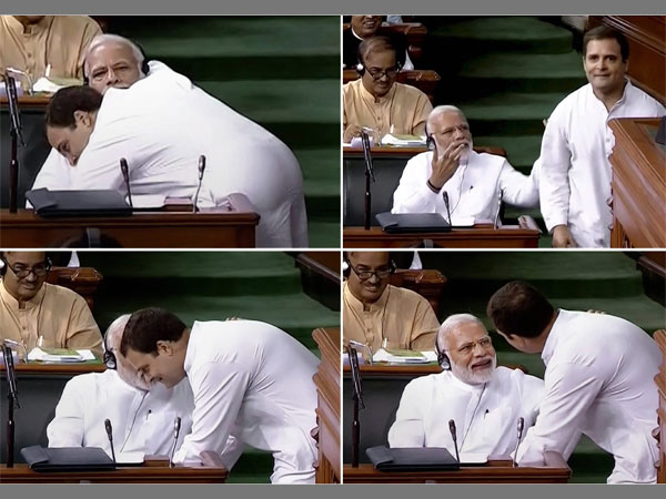 ప్రధాని మోడీని నిండు సభలో కౌగలించుకున్న రాహుల్