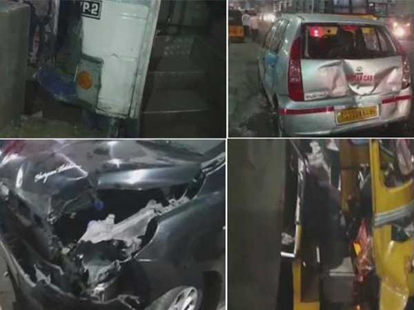 బస్సు బీభత్సం.. ఢీకొడుతూ ముందుకు..!