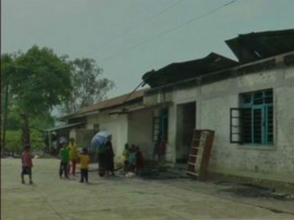 A Christian missionary school in Sugnu of Manipurs Kakching district was burnt down
