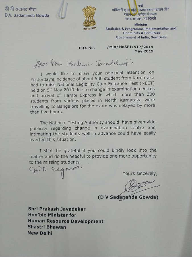 Karnataka students who missed NEET due to train delay to get another chance