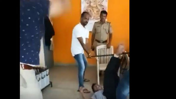 Bengalurus cop of Subramanyanagar thrashing an accused goes viral Bengalurus cop of Subramanyanagar thrashing an accused goes viral