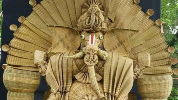 చెరకుగడలతో గణేషుడు..