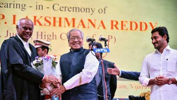 Justice P Lakshman Reddy took oath as Lokayukta of Andhra Pradesh Justice P Lakshman Reddy took oath as Lokayukta of Andhra Pradesh