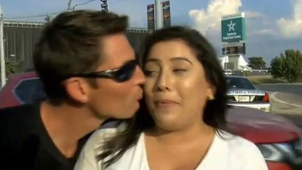 A Man Kissed TV Reporter In Live programme..! A Man Kissed TV Reporter In Live programme..!