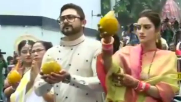  Nusrat Jahan in firing line of Muslim cleric for celebrating Durga puja