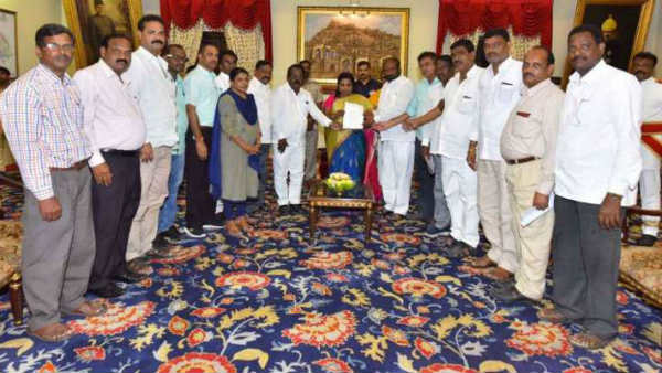 గవర్నర్ ను కలిసిన ఆర్టీసీ కార్మిక జేఏసీ 